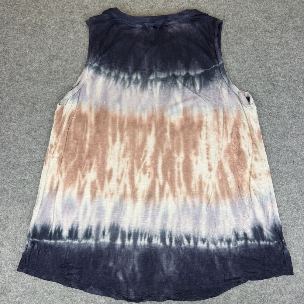 Knox Rose Womens Large Tank Top Tie Dye Sleeveless Boho Casual Blouse Blue Pink - Picture 3 of 5